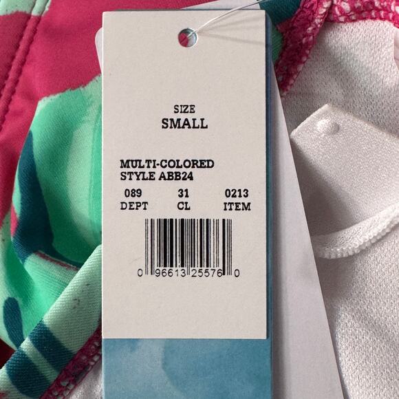 Beach Betty by Miracle Brands Small Bikini Top Swim Padded Cup Tropical Leaf New - Picture 8 of 8